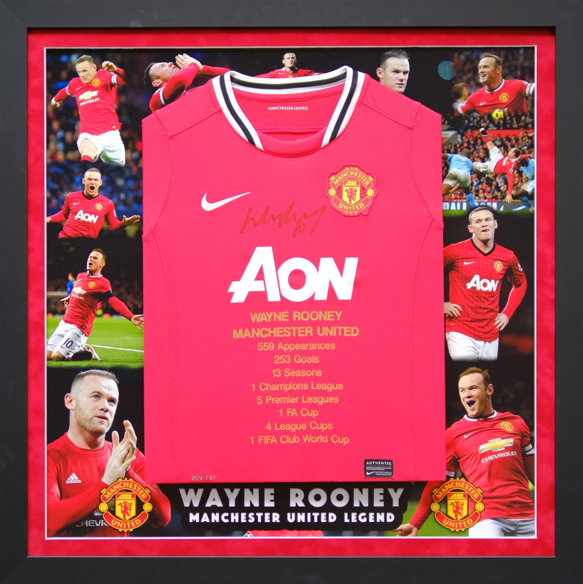 Wayne Rooney Signed Manchester United Shirt XMAS SALE - Memorabilia Framers Shop